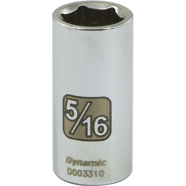 Dynamic Tools 1/4" Drive 6 Point SAE, 5/16" Standard Length, Chrome Socket D003310